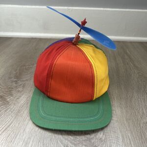 Interstellar Propeller Hat Cap Snap Back One Size Rainbow Blue Top Beanie Funny